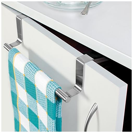 Tatkraft-Horizon-Portasciugamani-sopra-Porta-Portastrofinacci-Appendibile-Acciaio-Inox