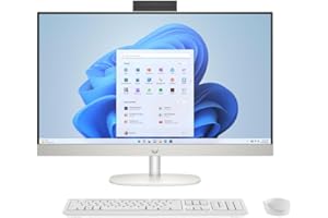HP 27 inch All-in-One Desktop PC, FHD Touchscreen, AMD Ryzen 5 7520U, 16 GB RAM, 1 TB SSD, AMD Radeon Graphics, Built-in-Speaker, Windows 11 Pro