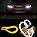 2x 23inch Dual Color White-Amber Switchback Headlight LED Tube Strip Light DRL Daytime Running Light & Turn Signal Lamp For Audi-Style Headlight 60CM
