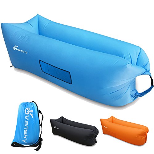 Inflatable Lounger, Vansky 2.0 Inflatable Couch Hammock Portable Air Chair Air Filled Beach Lounger, Nylon Fabric Hangout Sofa Bag, Outdoor or Indoor Inflatable Chair for Camping,Beach,Park,Backyard