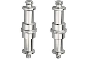 AngelReally Standard 1/4 to 3/8 inch Metal Male Convertor Threaded Screw Adapter Spigot Stud for Studio Light Stand, Hotshoe/Coldshoe Adapter,Wireless Flash Receiver, Trigger (2 Pieces)AngelReally156