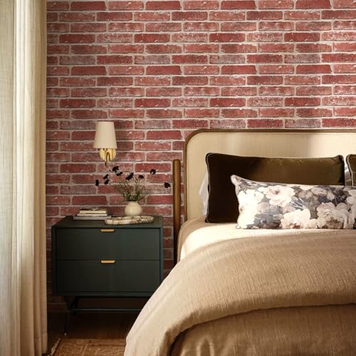 3D Self-Adhesive Brick Wall Panels, 10 Pieces, 30 x 40 cm, Self-Adhesive PVC 3D Decorative Brick Wall Panel for Living Room, Office, Kitchen, Waterproof