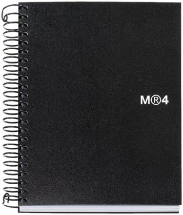 Miquelrius Small 4 Theme Spiral Notebook, Black, Graph/Quad Pages (11.4 x 15.2 cm), a6