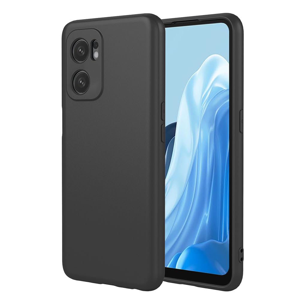 SEAHAI Case for OPPO Find X5 Lite 5G, Ultra Thin Silky-Soft Touch Liquid Silicone Phone Cover with Shockproof Airbag Design, Premium TPU Bumper Fashion Case - Black