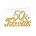 PALASASA Gold Glitter 50 & Fabulous Cake Topper, Wedding, Birthday, Anniversary, Party Cupcake Topper Decoration