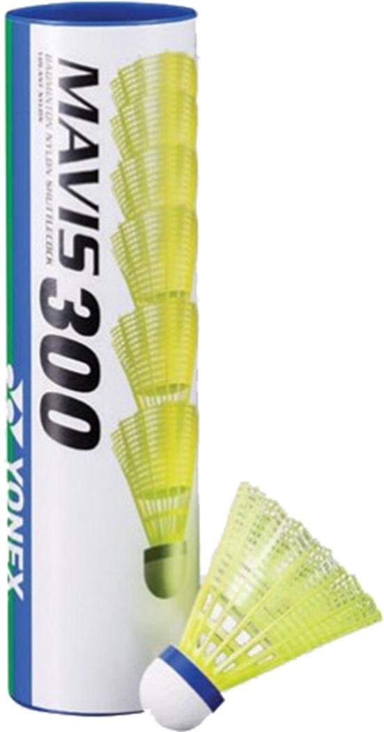 YONEX Mavis 300 Shuttle Medium Blue Speed Badminton Shuttlecock Yellow Tube Of 6
