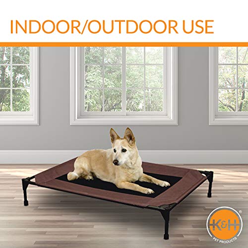 K&H Pet Products Original Pet Cot Elevated Dog Cot Bed Chocolate/Black
