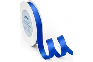 KMER LIFE Double Faced Royal Blue Satin Ribbon, 5/8" x 50 Yards Ribbons, Perfect for Crafts, Wedding Decor, Bow Making, Sewing, Gift Package Wrapping and More