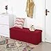 SONGMICS Storage Ottoman Bench, Chest with Lid, Padded and Foldable Seat with Metal Support, Bedroom, Hallway, Space-Saving, 31.7 Gal (120L) Capacity, Hold up to 660 lb, Red ULSF77RD