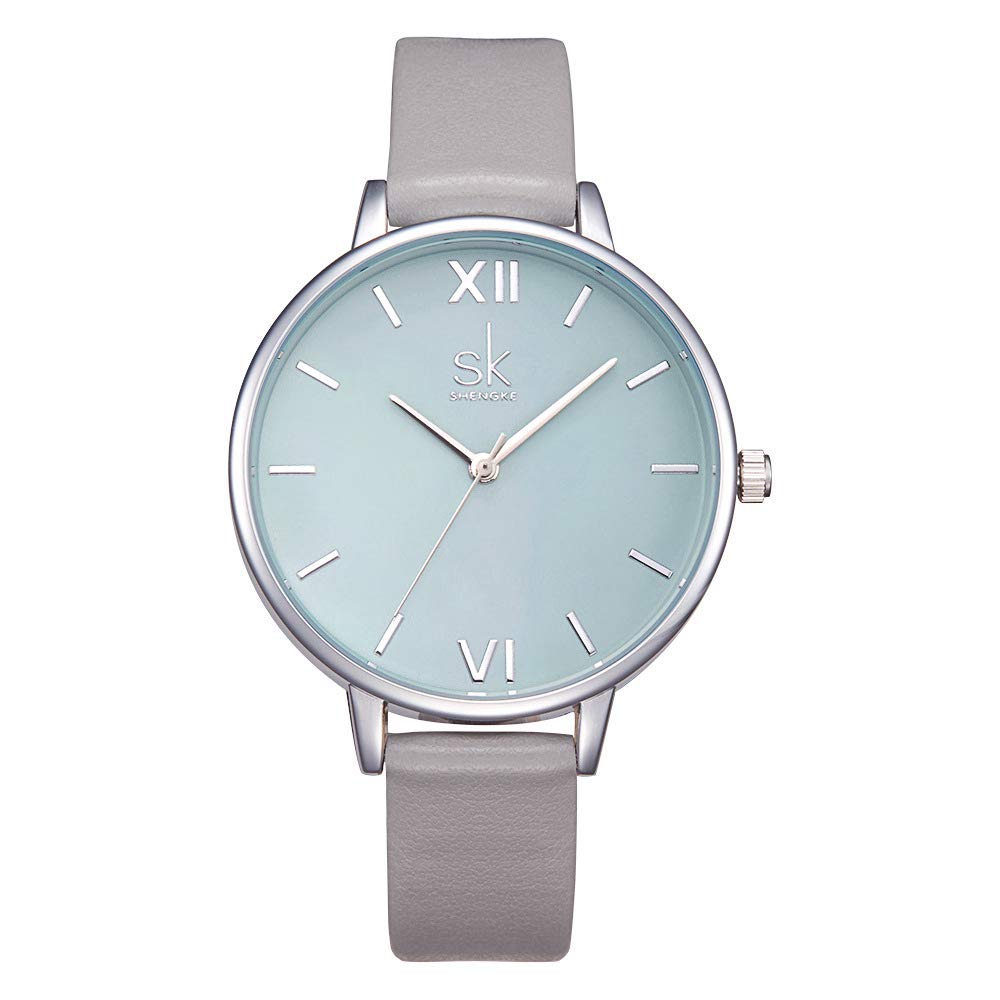 SHENGKE SK Fashion Women Watches Leather Band Simple Female Watches Decent Casual Waterproof Lady Watch — image 1