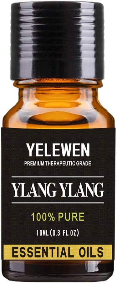 Aromatherapy Ylang Ylang Essential Oils 100% Pure Organic & Therapeutic Grade Scented Oils 10ml Perfect for Diffuser, Meditation, Relaxation, Sleep, Cosmetics, Soaps, Candles, Skin Care