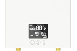 ANTUONY 3kw Tankless Water Heater Electric with Remote, On Demand Under Sink Hot Water Heater Electric 110V with LED Display - Automatic Control System - Fault Self-Test Function