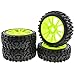 JIUWU 4-Pack Ultimate Off-Road 17mm Rc Vehicle Wheels and Tires - High-Performance Upgrade Car Rc Drifting Tires for 1/8 Scale Buggies with Exceptional Grip and Durability (Green)