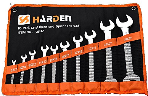 HARDEN Double Open Metric Wrench Set 10 pcs, spanners Set 5.5-27 mm (HAR 540102)