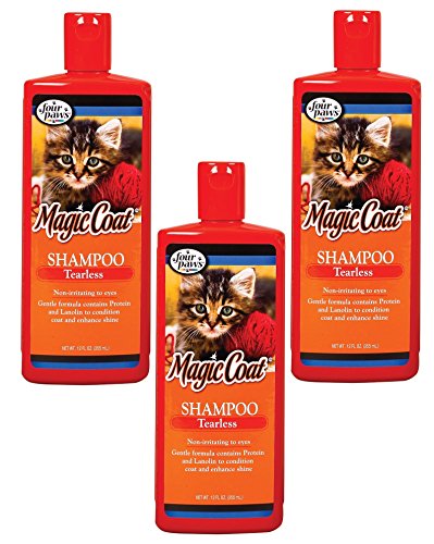 (3 Pack) Four-Paws Magic Coat Cat Tearless Shampoo, 12-Ounce Each