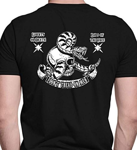 Don't Tread On Me: Snake and Skull Black/Med Port &amp; CO. T-Shirt.