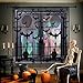 OurWarm 2 Pieces Halloween Window Curtains Black Lace Halloween Indoor Decoration, Scary Horror Bats Pumpkin Curtains 40 x 80 inch