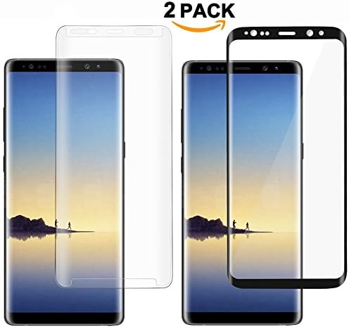Galaxy Note 8 Screen Protector, Tempered Glass 3D [Case Friendly] Screen Protector for Samsung Galaxy Note 8, [Bubble Free] [Easy to Install] HD Clear Wet Screen Protector for Note 8 (Clear + Black)