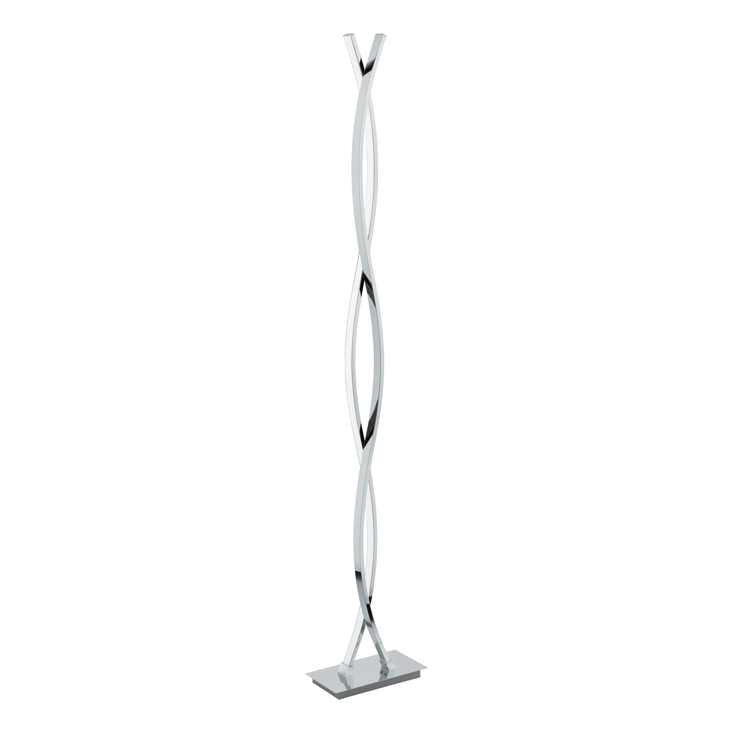 Eglo LED Floor Lamp Lasana 2, 2-Light Standing lamp, Floor Light Made of Aluminium, Steel, Plastic, Colour: Chrome, White, Includes Foot Switch