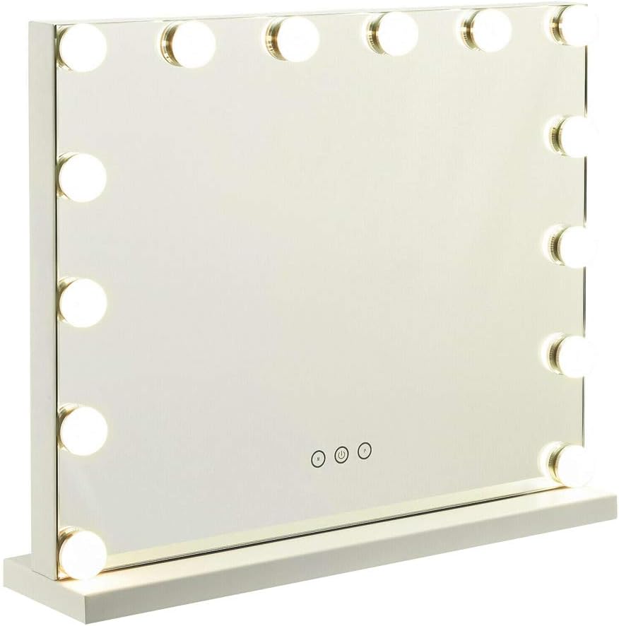 Puselo Vanity Mirror with Lights,Hollywood Vanity Mirror with Light,Large Hollywood Mirror with USB Output Port,Makeup Mirror with Lights Tabletop and Wall Mounted (White