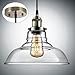 Salking Industrial Hanging Lamp, Vintage Edison Clear Glass Pendant Light, Adjustable Hanging Height(Fabric Cord), Antique Brass Brushed Antique Socket, Modern Vintage Farmhouse Kitchen Lamp, 3-Pack