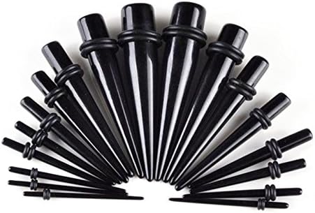 FIONUSUM 18 Pieces Acrylic Ear Taper Stretching Gauges Kit Big Gauges