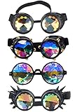 Kaleidoscope Rave Rainbow Crystal Lenses Vintage Goggles Glasses