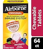 Airborne Berry Chewable Tablets, 64 count - 1000mg of Vitamin C - Immune Support Supplement