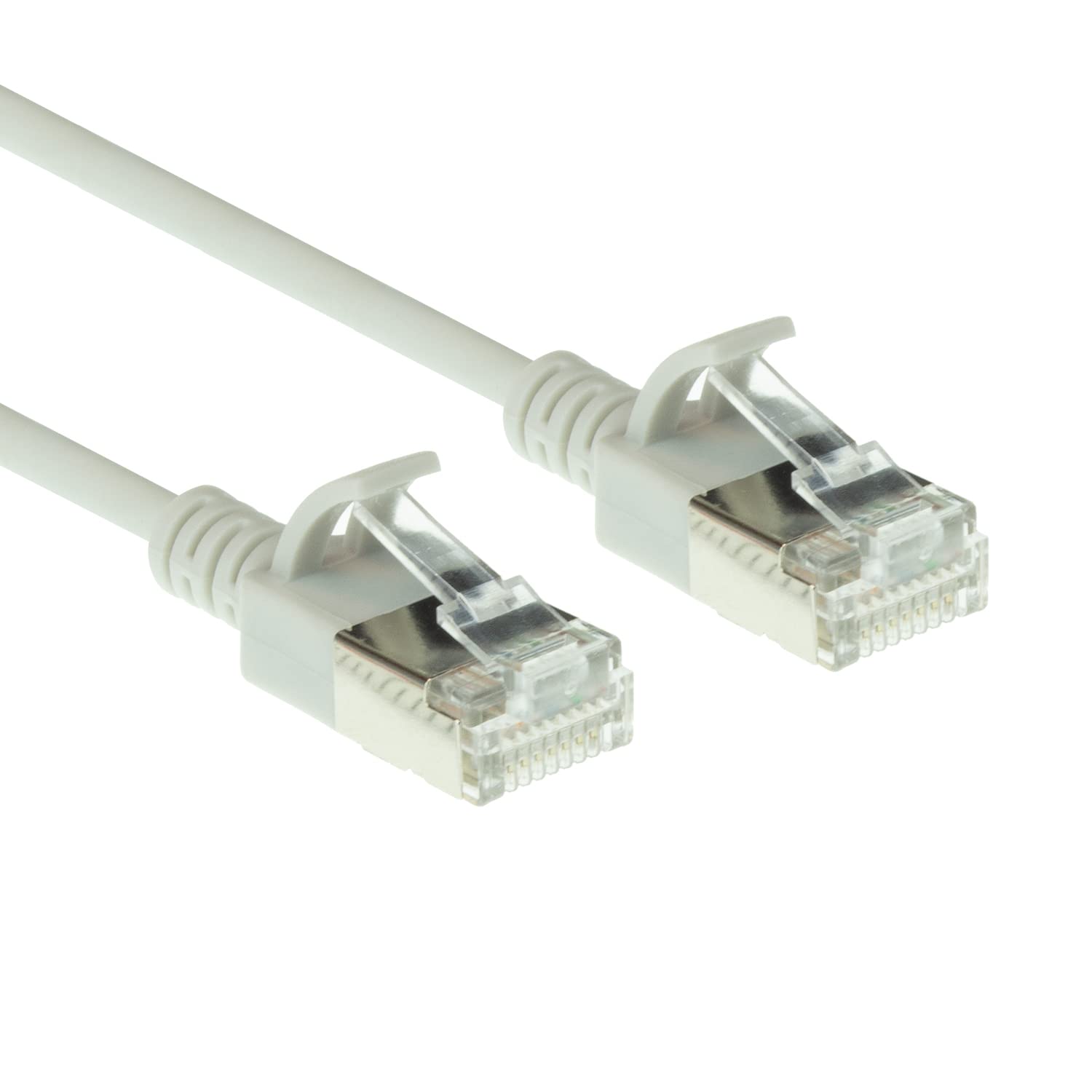 ACT CAT6a Network Cable, U/FTP LSZH LAN Cable, Thin 3.8 mm Slimline, Flexible Snagless CAT 6a Cable with RJ45 Connector, for Use in Data Centres, 0.25 Metres, Grey - DC7052