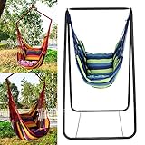 Eubell Hanging Rope Hammock Chair Swing Seat, Hammock Net Chair Porch Chair for Yard, Bedroom, Patio, Porch, Indoor, Outdoor