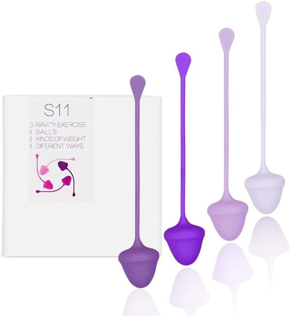 4Pcs Kegel Exercise Balls Weights Kit Kegal Weights to Strengthen and Tighten Pelvic Floor, Post Pregnancy Bladder Control Medical Grade Silicone for Beginners and Advanced