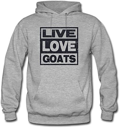 RUIJIE Men's Live Love Goats Long Sleeve Hoodie