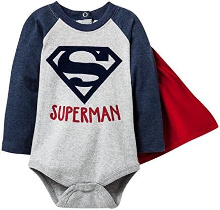 Kids With Character DC Comics Superman Baby Boys Bodysuit With Removable Cape (3-6 Months)