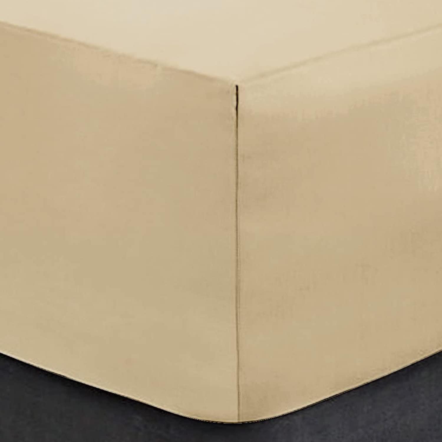 Extra Deep Polycotton Fitted sheets 16'' / 40 cm Deep, 4ft - Beige