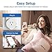 Etekcity ESW03-USA Alexa WiFi Outlet with Energy Monitoring (2 Pack), Easy Setup, Works with Google Home and IFTTT No Hub Required, Overheat Protection, ETL and FCC Listed, 2 Years Warranty, 2 Count