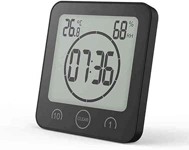 Yzxfr - Reloj digital pequeño para cuarto de baño, creativo, resistente