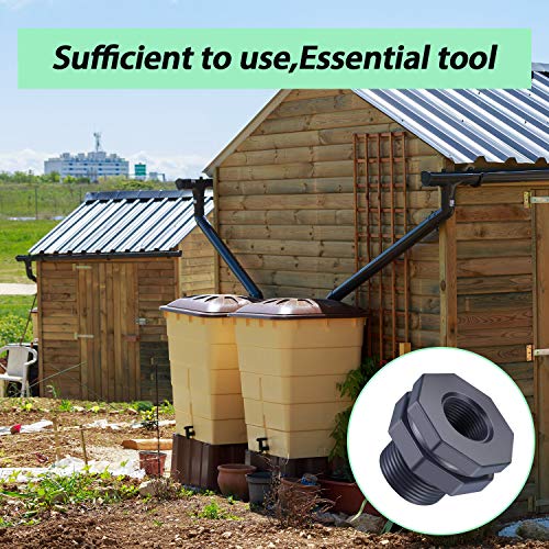 2 Pieces PVC Bulkhead Fitting for Rain Barrels, Aquariums, Water Tanks