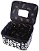 2-Piece Set - Damask Print Cosmetic Train Cases w/ Black Trim