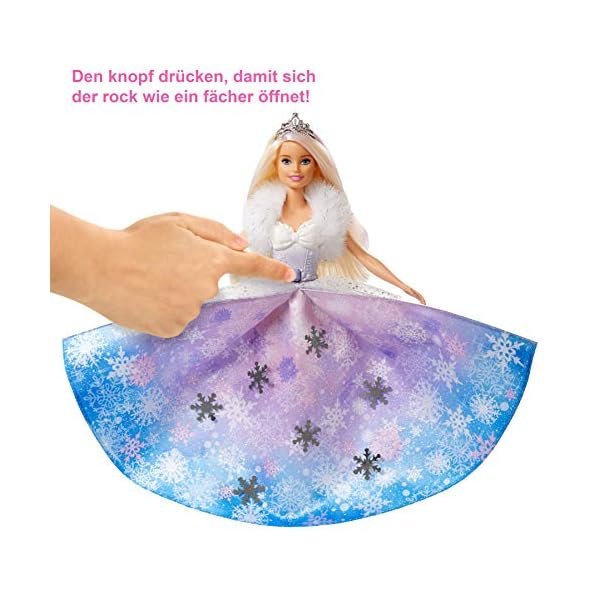 Barbie GKH26 - Dreamtopia Schneezauber Prinzessin Puppe Mit Haarbürste Und Diadem, Spielzeug Ab 3 Jahren – Bild 4