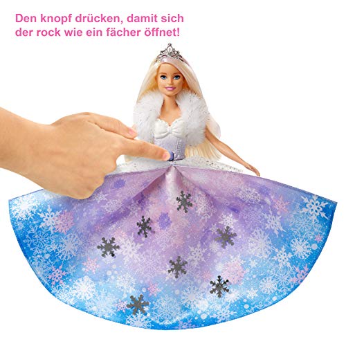 Barbie GKH26 - Dreamtopia Schneezauber Prinzessin Puppe Mit Haarbürste Und Diadem, Spielzeug Ab 3 Jahren – Bild 4