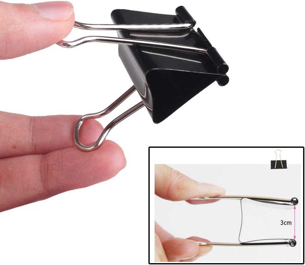 24 Packs Extra Large Binder Clips, 2 Inch Big Paper Clamps for Office, School and Home Supplies, Black : Office Products