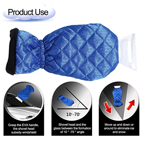 Ice Scraper Mitt Snow Brushes Snow Scrapers for Car Warm Snow Gloves Waterproof Snow Shovel Auto Snow Brush Auto Ice Scraper Scratch Free Auto Snow Removal Shovel Glove Blue - Thumbnail 2