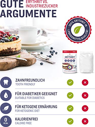 Erytritol 900 g suikervervanger zonder calorieën veganistisch & glutenvrij met 70% van de zoetkracht van suiker - Afbeelding 4