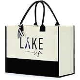 FORBIDDEN PAPER Lake House Gifts Tote Bag Handbag Lake Gifts for Women Lake Lovers Friends Coworkers Her Mom Grandma Travel Bag Boat Gifts for Boaters Fishing Gifts Shopping Bag