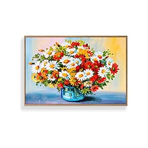 Framed Canvas Wall Art for Living Room, Bedroom Colorful Flower Canvas Prints for Home Decoration Ready to Hang - 16x24 inches