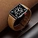 OUHENG Compatible with Apple Watch Band 42mm 44mm, Genuine Leather Band Replacement Compatible with Apple Watch Series 5 4 3 2 1 42mm 44mm Sport and Edition, Light Brown