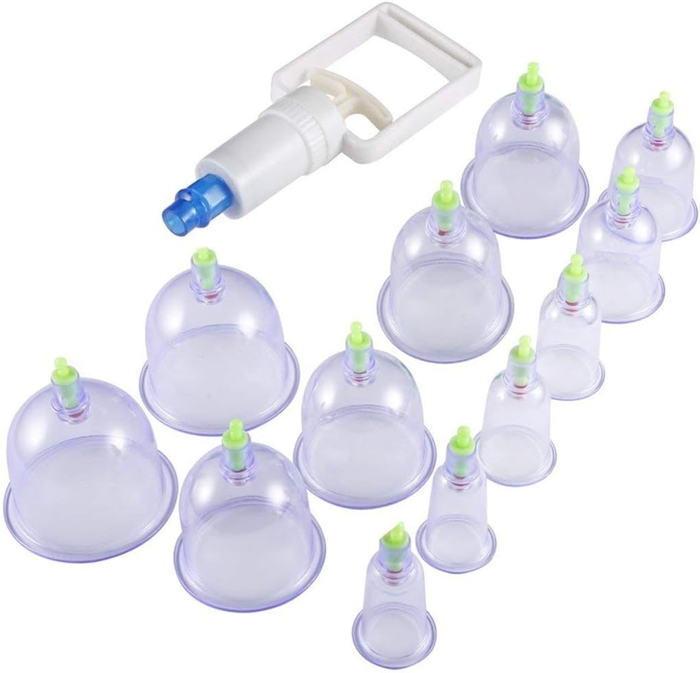 Swiftswan 12pcs/set Chinese Health Care Medical Vacuum Body Cupping Therapy Cups Massage Body Relaxation Healthy Message Set