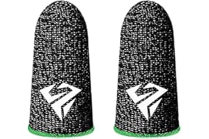 1 Pair of Black Finger Sleeves for Pubg Mobile Games Gaming Breathable Fingertips Sweatproof Fingertip for Cell Phone Gaming 