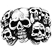 Men's Vintage Classic Gothic Embossed Skull Biker Stainless Steel Ring Band Silver Black