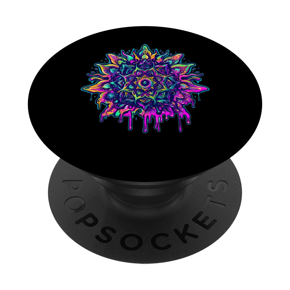 Trippy Melting Mandala Psychedelic Art Lovers Cosmic PopSockets Swappable PopGrip